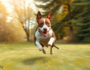 An American Staffie Doing Zoomies At Top Speed