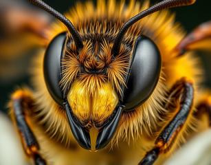 Hyper Realistic Close Up Photo Of A Bee