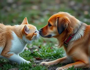 Cat And Dog After Each Other