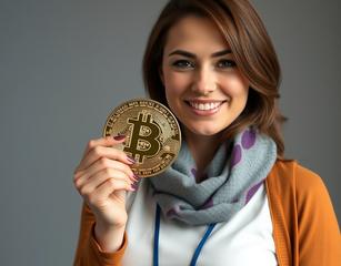 A Woman Holding Btc