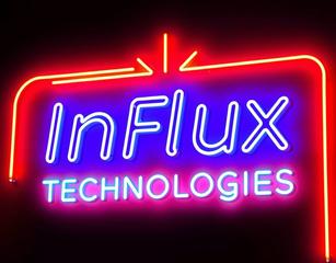 Create A Large Neon Sign That Says Influx Technologies