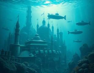 Underwater City With Submarines