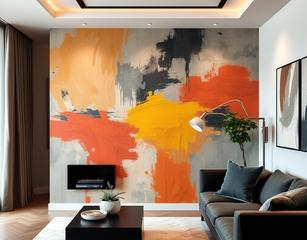 Abstract Paint On Wall In Luxury Apartments