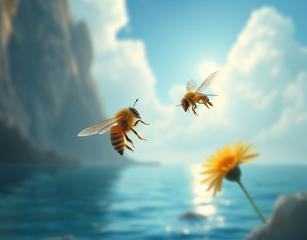 A Bee And A Flea Over Sea