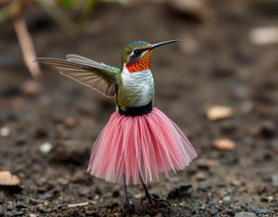 A Hummingbird In A Skirt In The Dirt