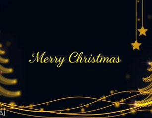 Make A Christmas Background For A Christmas Card. Make It Dark Blue Background With Goldish Yellow Lines And Graphics, Use Tree And Star Elements. Write Marry Christmas To The Middle. Elegant Design, Thin Lines