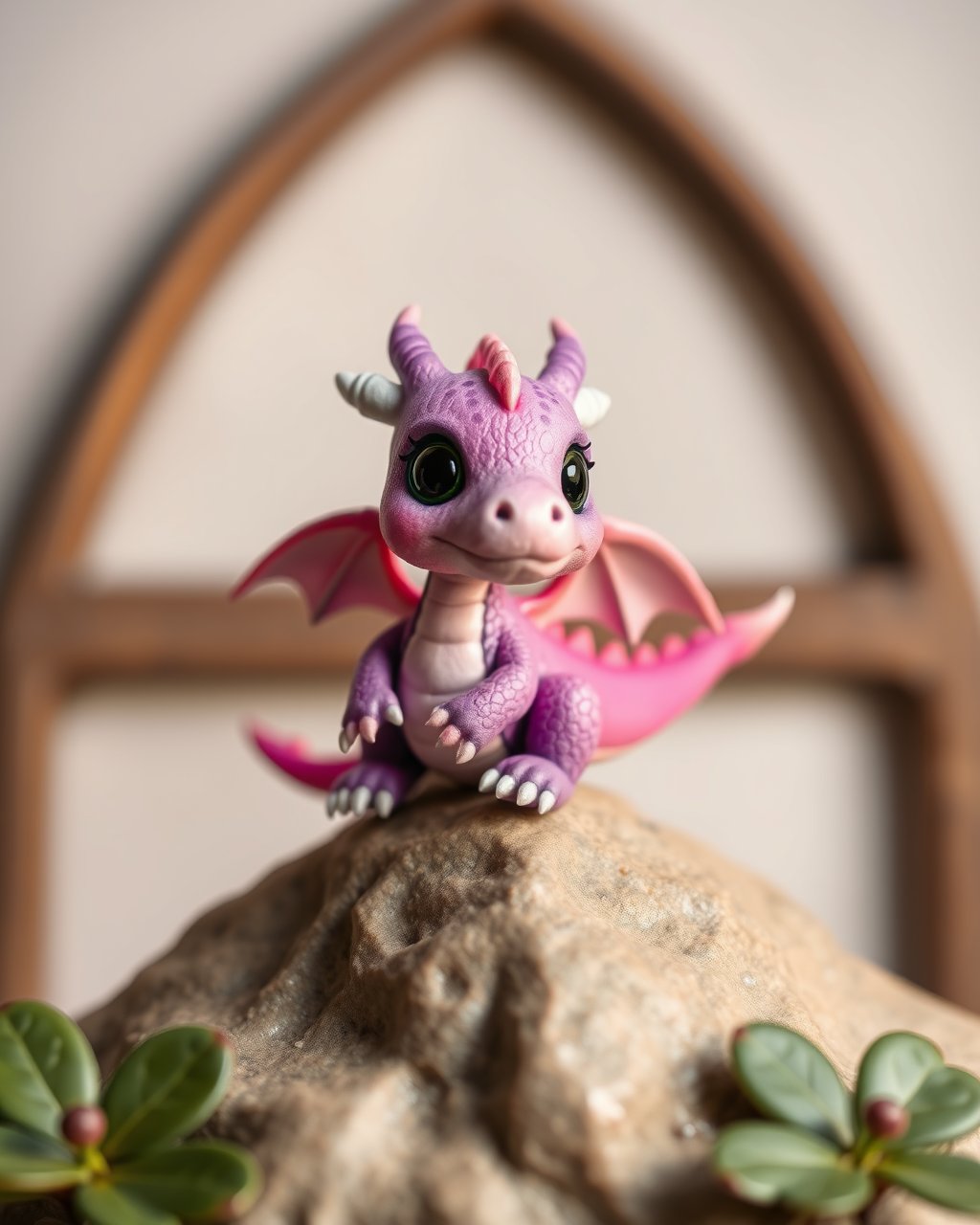 cute tiny pink and purple dragon