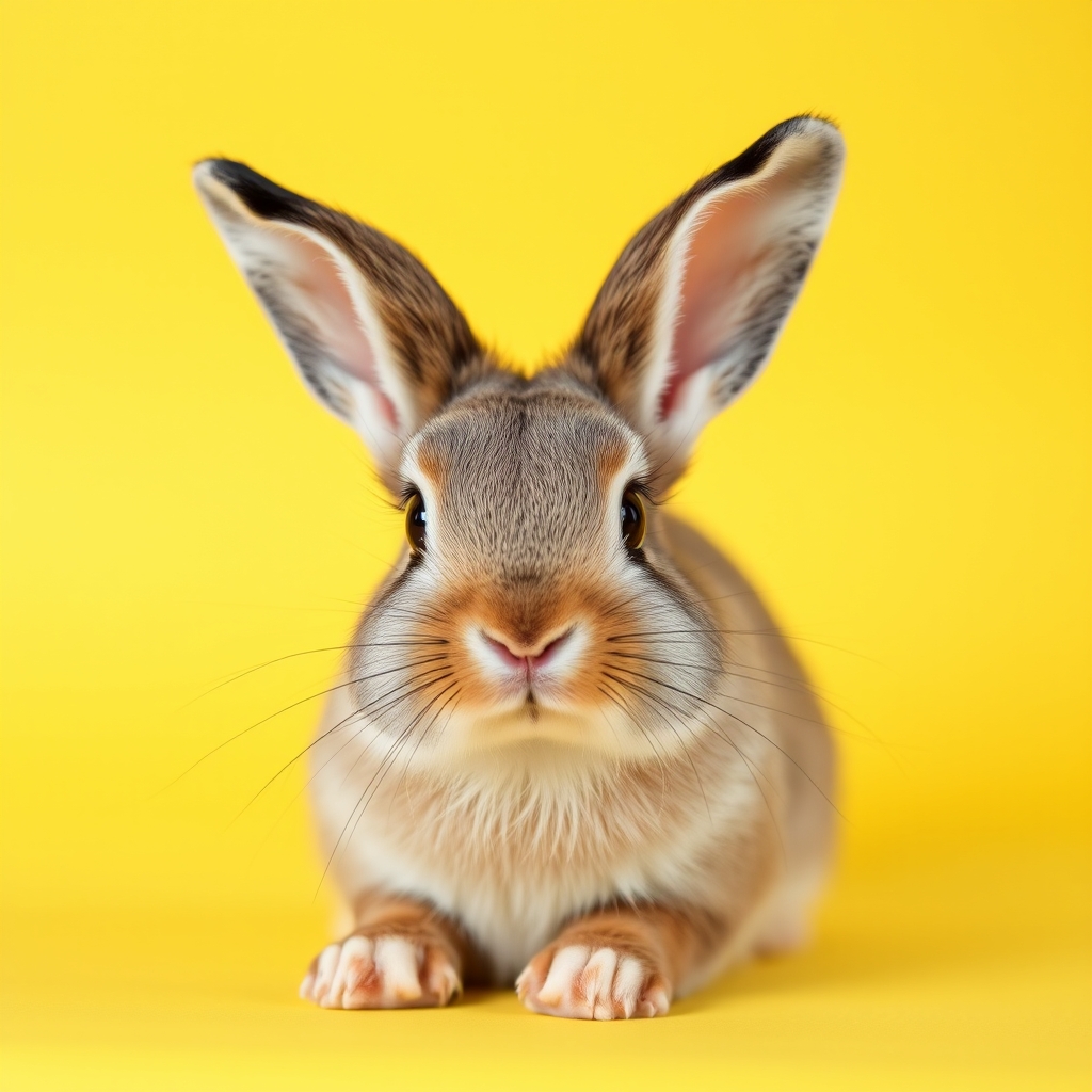 yellow background with bunny