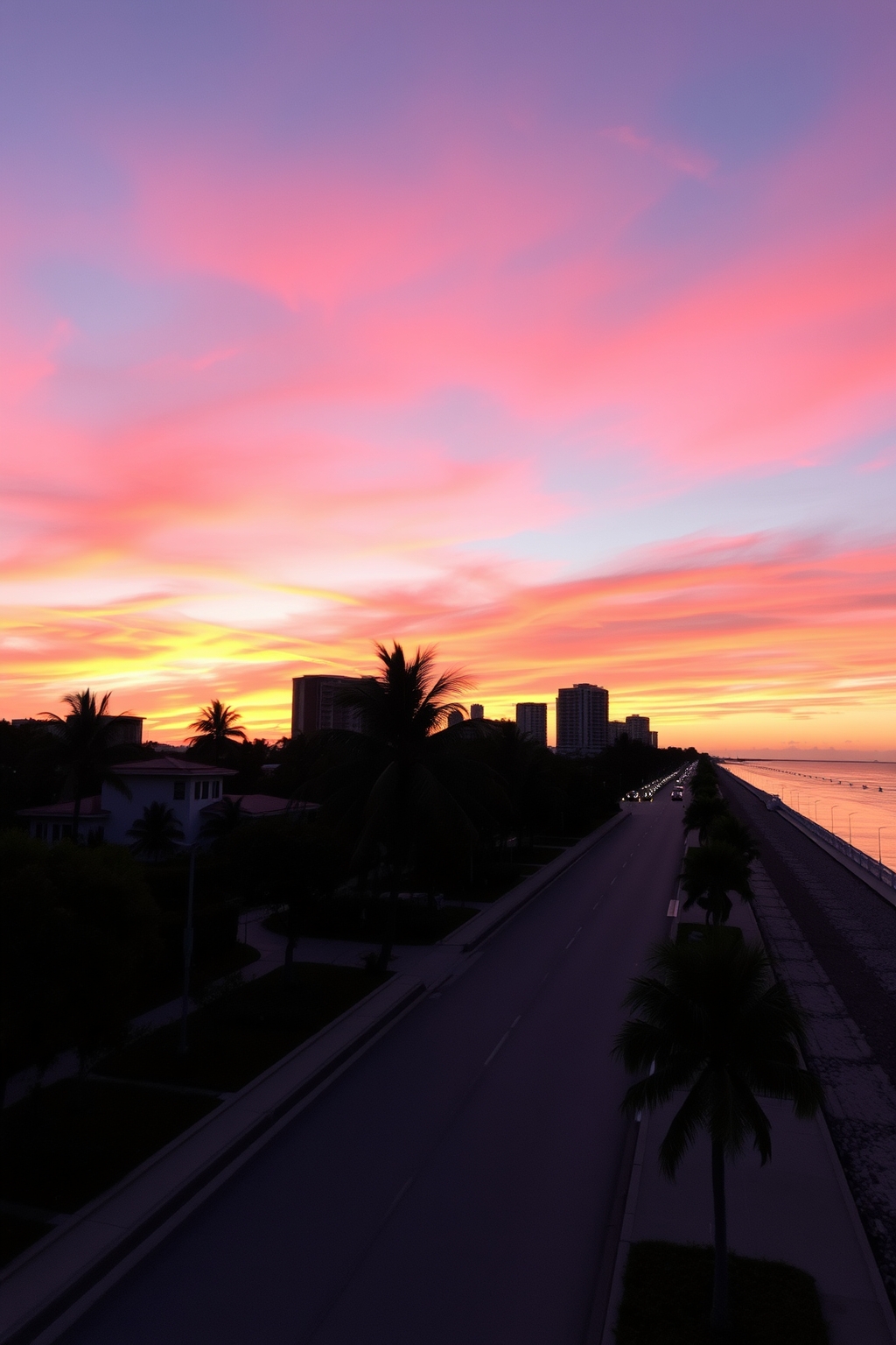 Miami Vice look pink sunset